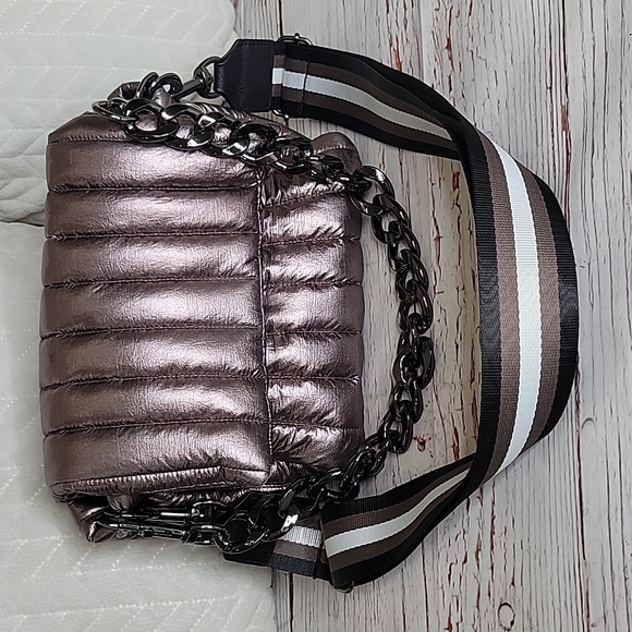 THINK ROYLN Bags Think Roylin Bar Gray Metallic Puffy Bag With